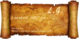 Larnhof Géza névjegykártya